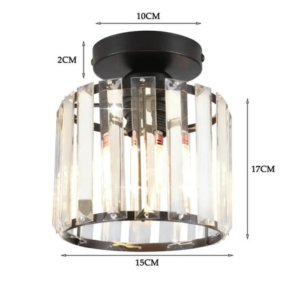 Modern industrial black crystal ceiling chandelier with clear glass rods for living room decorbites crystal ceiling light