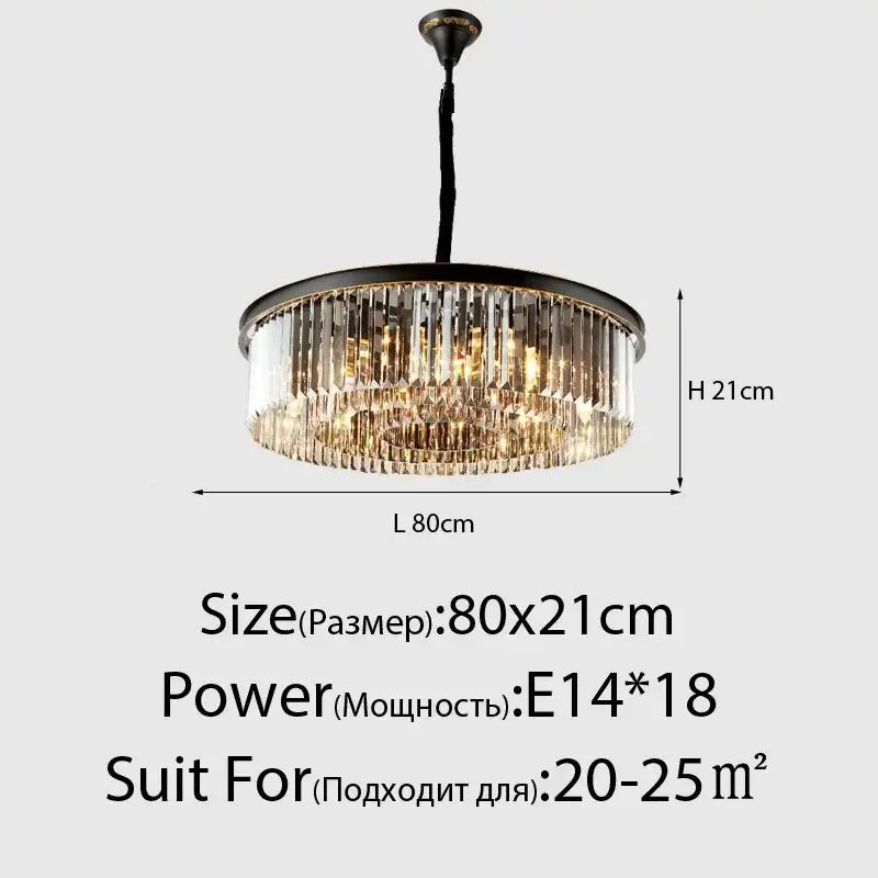 A modern industrial decorbites crystal ceiling chandelier in dark bronze with cascading clear prisms for dining rooms