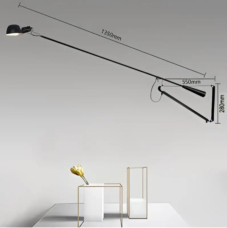 Black articulated wall lamp with adjustable arm and sleek modern design for bedroom dimmable led wall lighting decorbites dimmable led