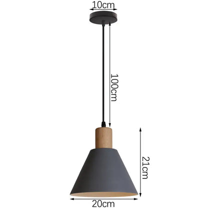 Modern industrial gray and black pendant light with wooden accent and matte finish for living room decorbites industrial gray pendant