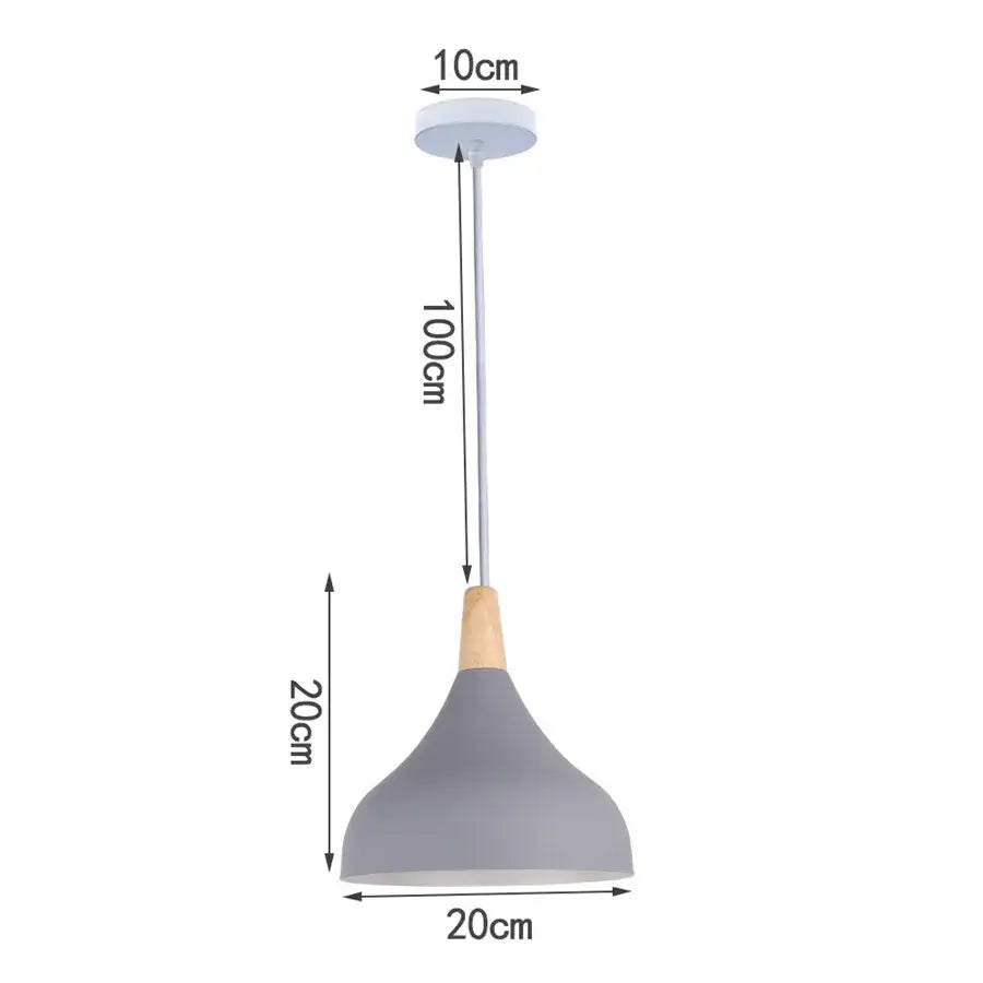Modern industrial gray and black pendant light with gray matte finish wooden accent and metal rod for living room decorbites industrial gray pendant