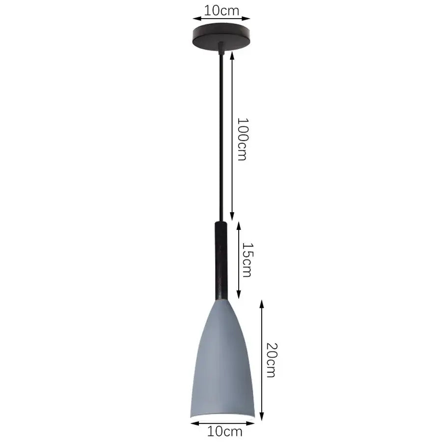 Modern industrial gray pendant light with matte gray conical shade and black metal hardware for living room decorbites industrial gray