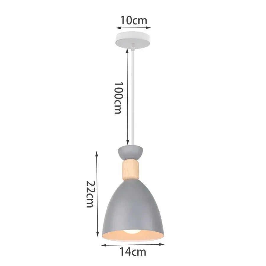 Modern industrial gray pendant light with wooden accent and white cord for living room decorbites industrial gray style