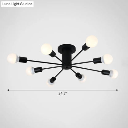 DecorBites™ DecorBites™ Modern Industrial Metal Flush Mount Ceiling Light Fixture