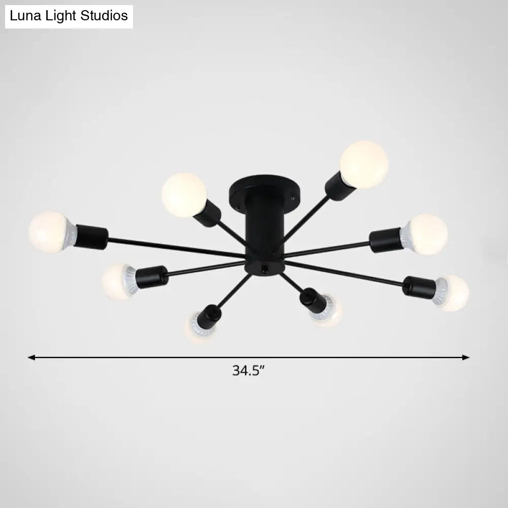 DecorBites™ DecorBites™ Modern Industrial Metal Flush Mount Ceiling Light Fixture
