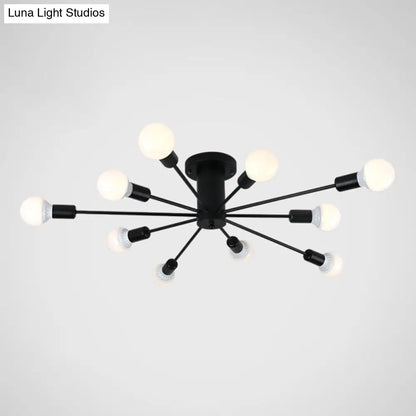 DecorBites™ DecorBites™ Modern Industrial Metal Flush Mount Ceiling Light Fixture