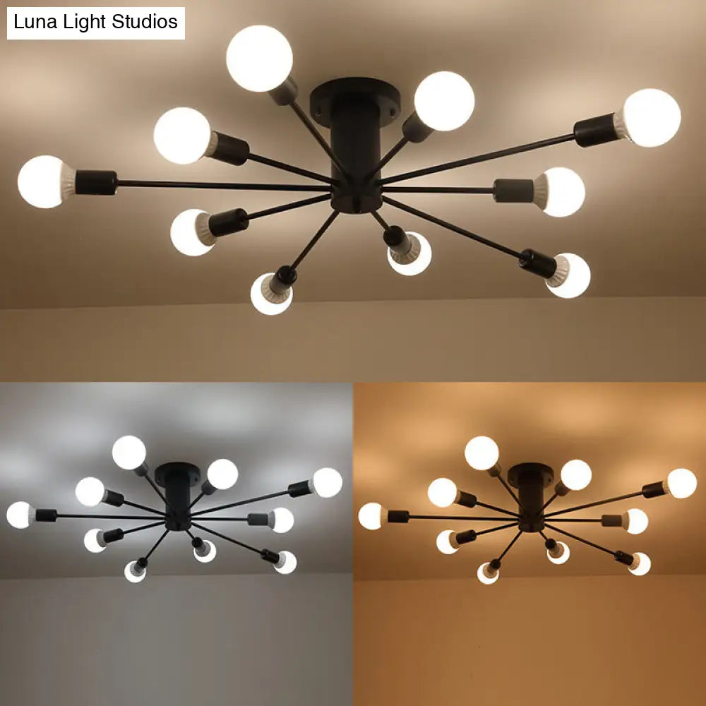 DecorBites™ DecorBites™ Modern Industrial Metal Flush Mount Ceiling Light Fixture