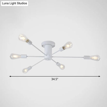 DecorBites™ DecorBites™ Modern Industrial Metal Flush Mount Ceiling Light Fixture