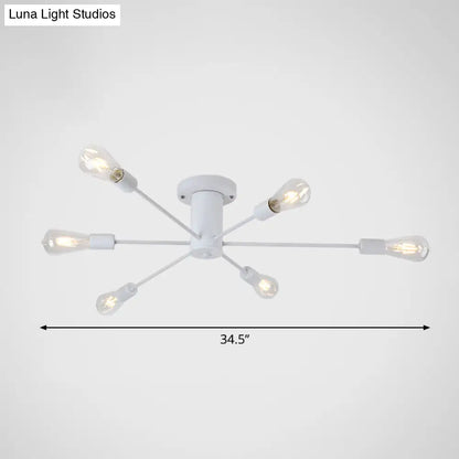 DecorBites™ DecorBites™ Modern Industrial Metal Flush Mount Ceiling Light Fixture