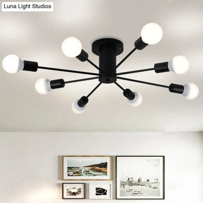 DecorBites™ DecorBites™ Modern Industrial Metal Flush Mount Ceiling Light Fixture