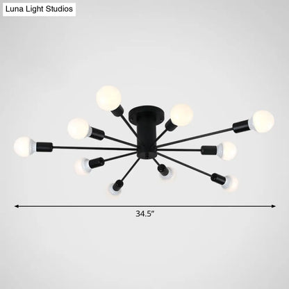 DecorBites™ DecorBites™ Modern Industrial Metal Flush Mount Ceiling Light Fixture