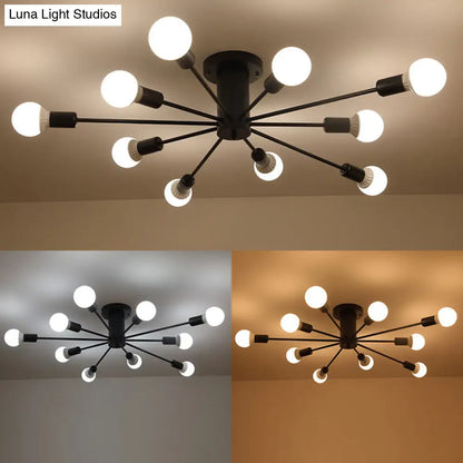 DecorBites™ DecorBites™ Modern Industrial Metal Flush Mount Ceiling Light Fixture