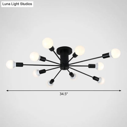 DecorBites™ DecorBites™ Modern Industrial Metal Flush Mount Ceiling Light Fixture