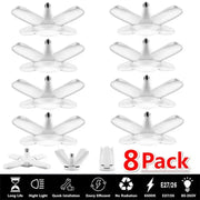 Modern industrial white four-bladed foldable led ceiling light fixture with e27 26 base for garage use