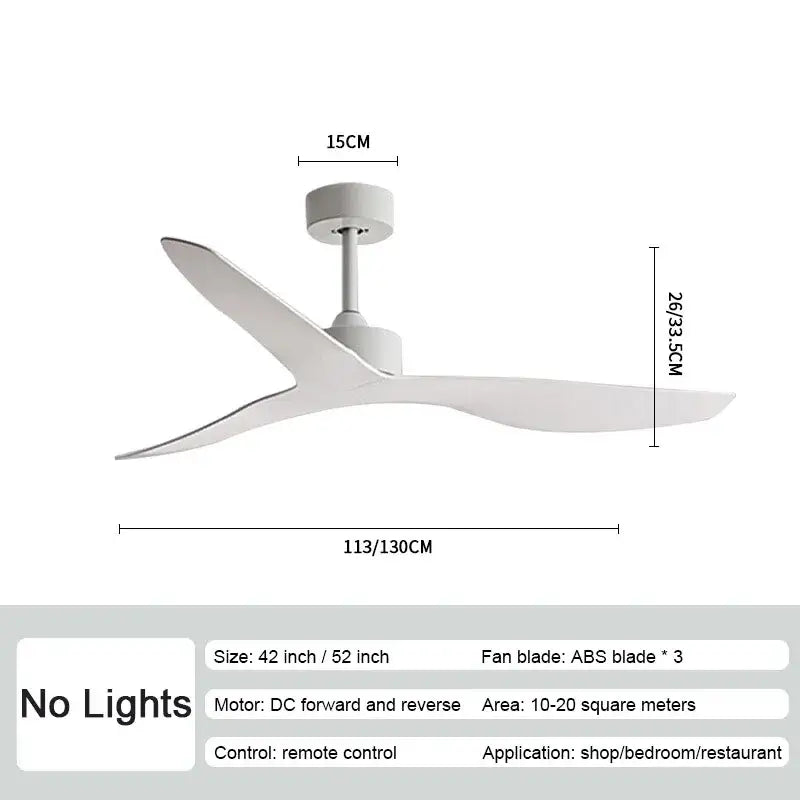 White ceiling fan with three sleek abs blades in a modern industrial wind ceiling design for living room decorbites industrial wind ceiling fans