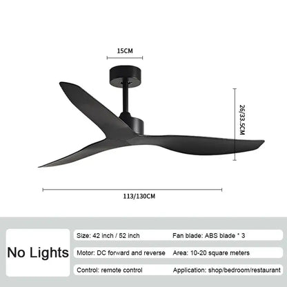 Black modern industrial wind ceiling fan with three sleek ABS blades for stylish living room decorbites industrial wind ceiling