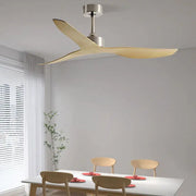 Modern industrial wind ceiling fan with three light wood blades and brushed metal hub for living room decorbites industrial wind ceiling fans