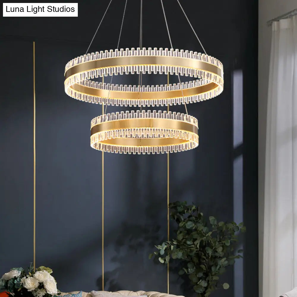 Modern Interlace Rings Chandelier - Metal Pendant Light for Living Room