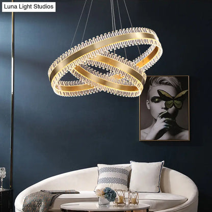 Modern Interlace Rings Chandelier - Metal Pendant Light for Living Room