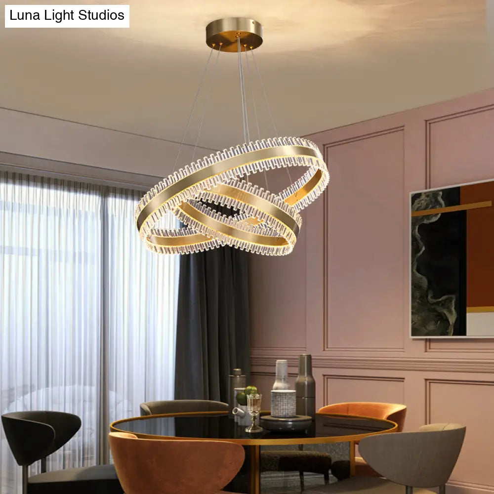 Modern Interlace Rings Chandelier - Metal Pendant Light for Living Room