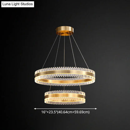 Modern Interlace Rings Chandelier - Metal Pendant Light for Living Room