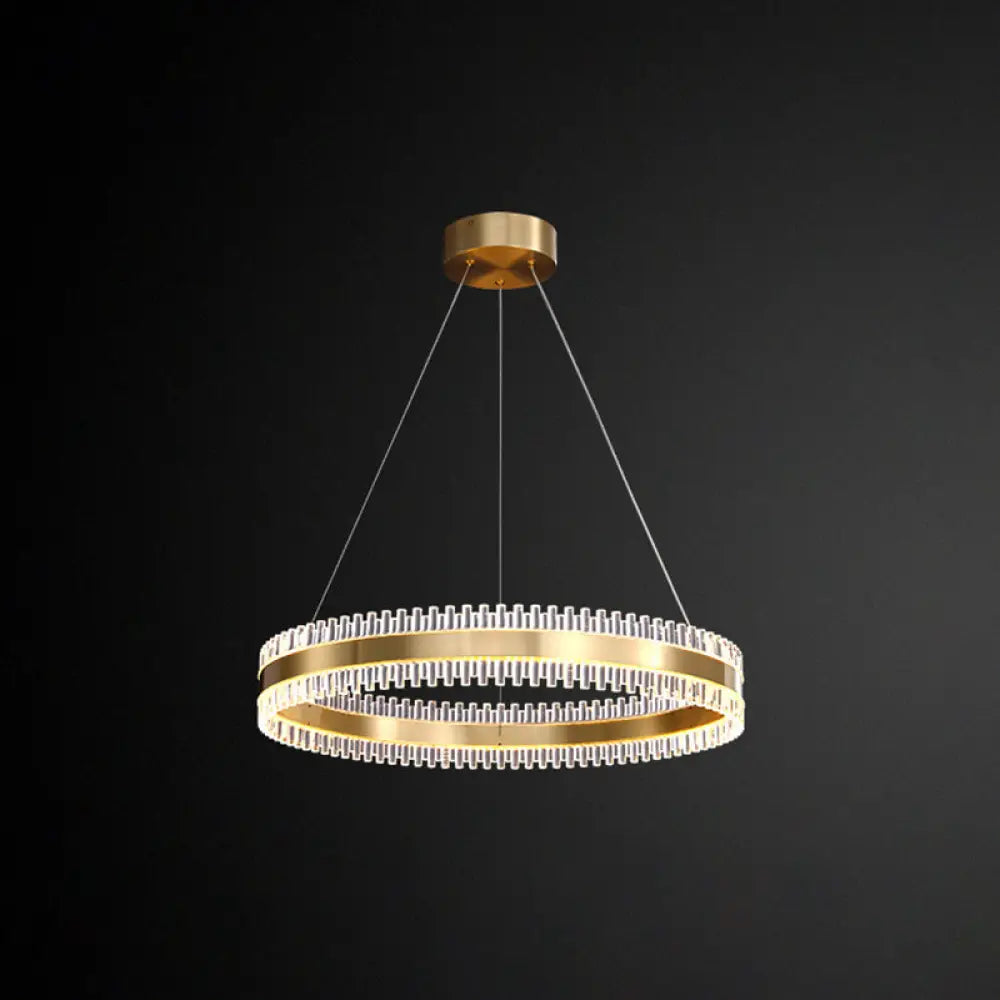 Modern Interlace Rings Chandelier - Metal Pendant Light for Living Room