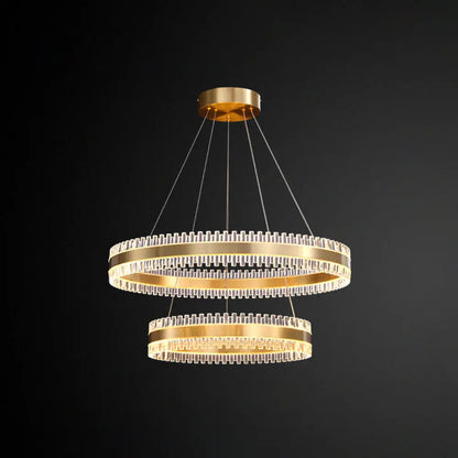 Modern Interlace Rings Chandelier - Metal Pendant Light for Living Room