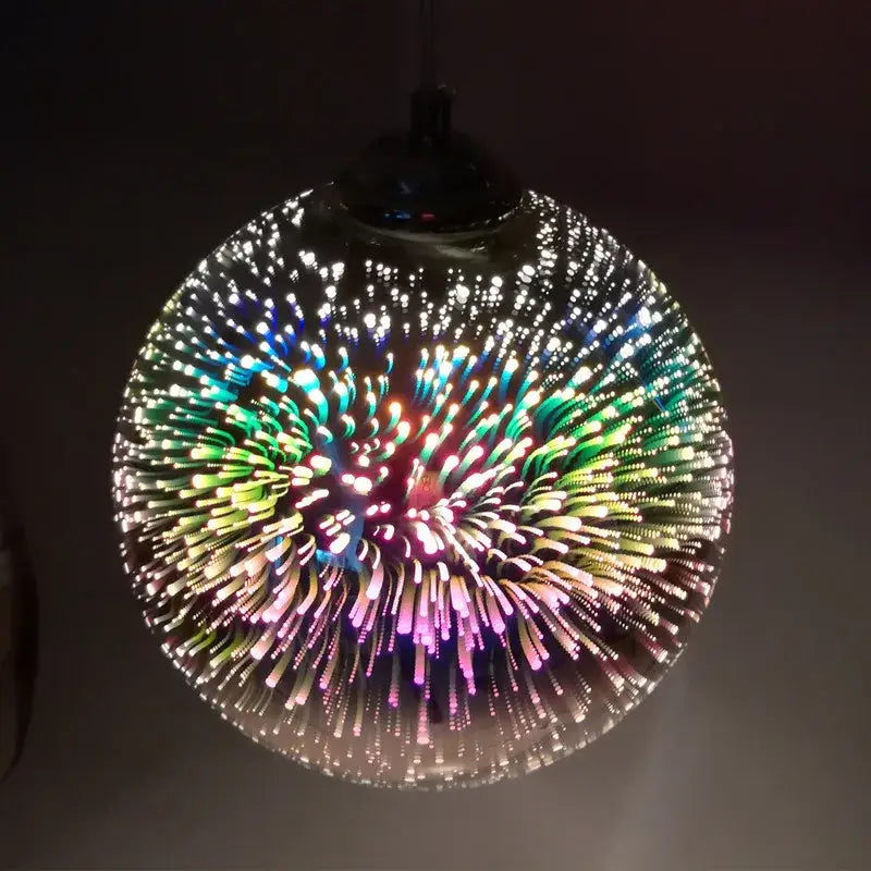 Modern iridescent colorful 3d glass pendant lights with vibrant multi-colored led glass pendant lights for dining room