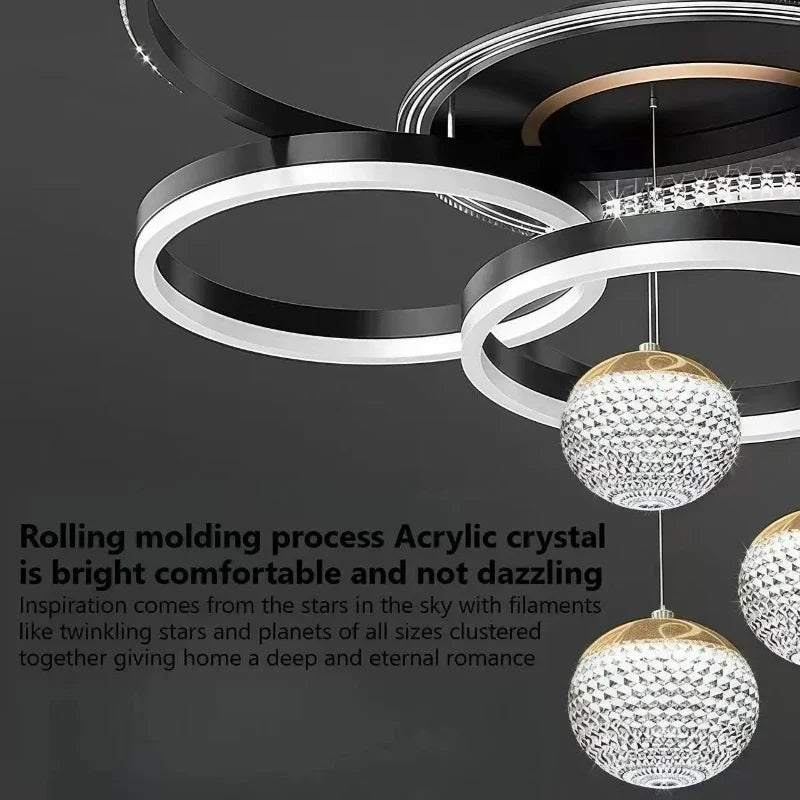 Modern Iron and Acrylic LED Pendant Chandelier