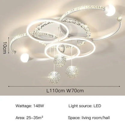 Modern Iron and Acrylic LED Pendant Chandelier