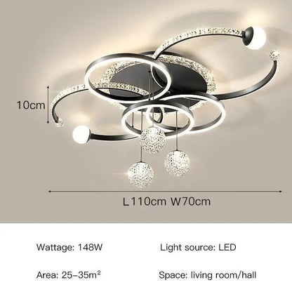 Modern Iron and Acrylic LED Pendant Chandelier - Decorbites