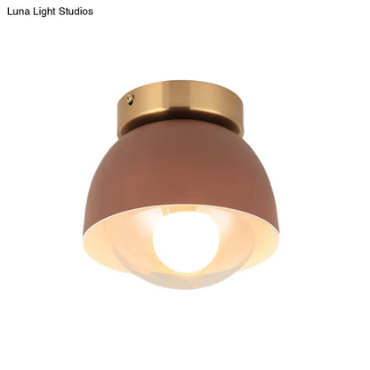 DecorBites™ DecorBites™ Modern Iron Dome Flush Mount Ceiling Lamp with 1 Head Flush Lighting - Coffee Shade