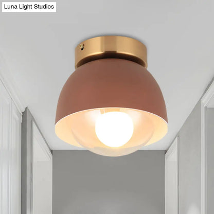 DecorBites™ DecorBites™ Modern Iron Dome Flush Mount Ceiling Lamp with 1 Head Flush Lighting - Coffee Shade