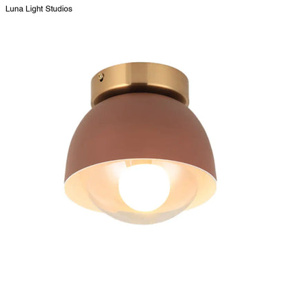 DecorBites™ DecorBites™ Modern Iron Dome Flush Mount Ceiling Lamp with 1 Head Flush Lighting - Coffee Shade
