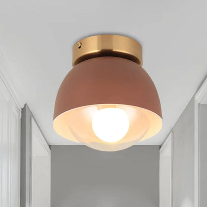 DecorBites™ DecorBites™ Modern Iron Dome Flush Mount Ceiling Lamp with 1 Head Flush Lighting - Coffee Shade