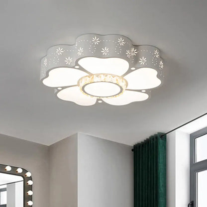 DecorBites™ DecorBites™ Modern Iron Floral LED Flush Mount Light in Warm/White for Living Room Ceiling