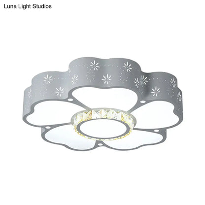 DecorBites™ DecorBites™ Modern Iron Floral LED Flush Mount Light in Warm/White for Living Room Ceiling