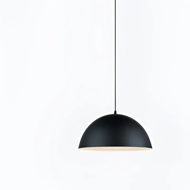 Black matte iron lustre pendant light with dome shape and minimalist design for modern kitchen bar decorbites iron lustre