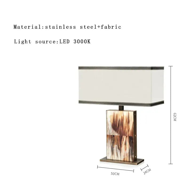 Modern italian luxury metallic table lamp with stainless steel base and white fabric shade for elegant bedroom decorbites italian luxury table lamps