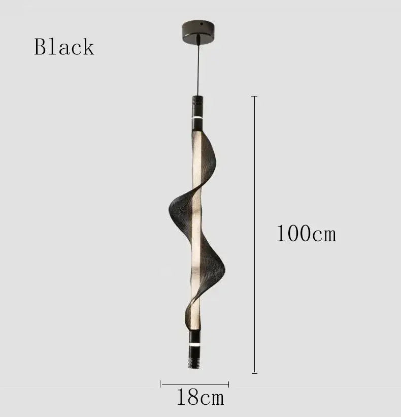 Black spiral italian style pendant light with metallic finish for modern kitchen and dining room decorbites italian style