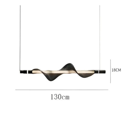 A sleek modern pendant light with wavy dark bronze and matte black design for kitchen decorbites italian style