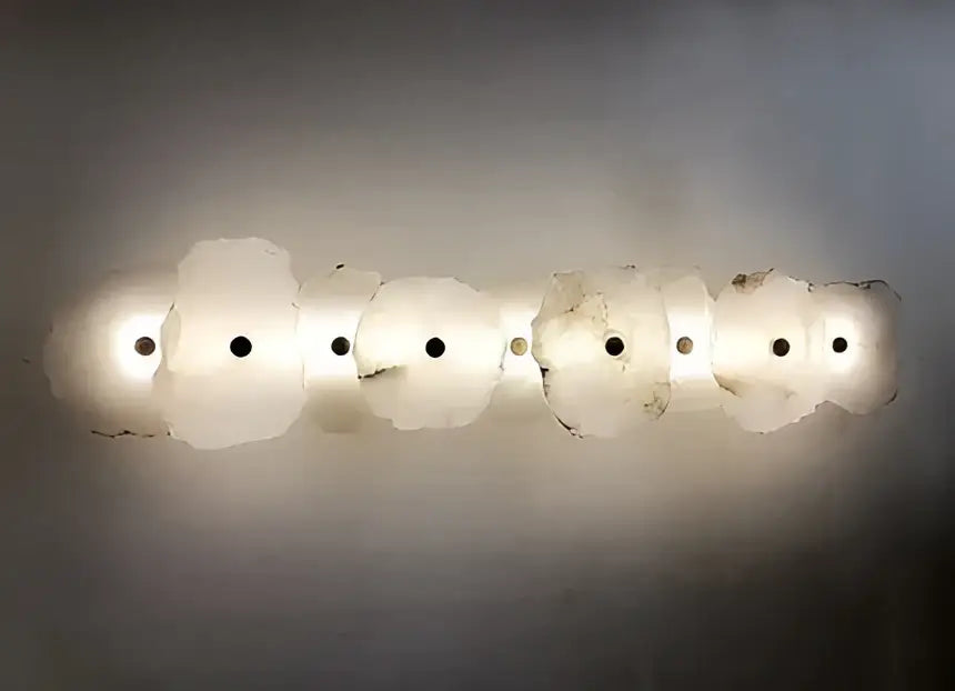 Modern ivory white marble led ceiling light with six opalite discs and black accents for stylish living room decorbites ivory white