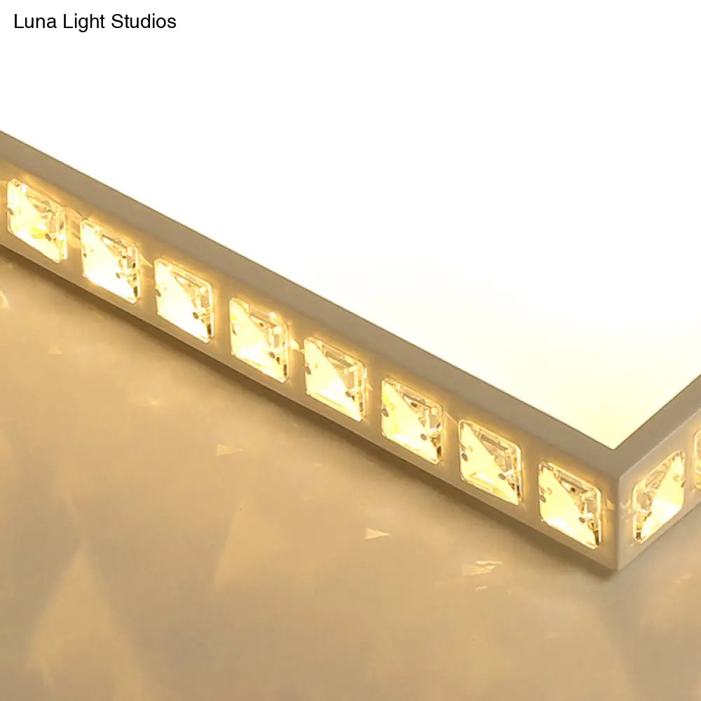 DecorBites™ DecorBites™ Modern K9 Crystal LED Flush Mount Ceiling Light with Remote Control Dimming, White Light - Available in Rectangle/Square, 16.5"/20.5"/35.5" Wide