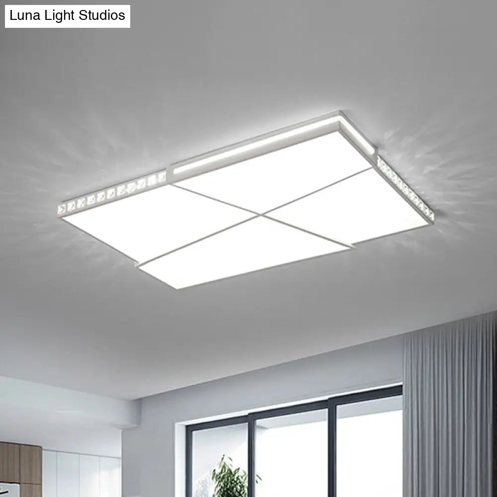 DecorBites™ DecorBites™ Modern K9 Crystal LED Flush Mount Ceiling Light with Remote Control Dimming, White Light - Available in Rectangle/Square, 16.5"/20.5"/35.5" Wide