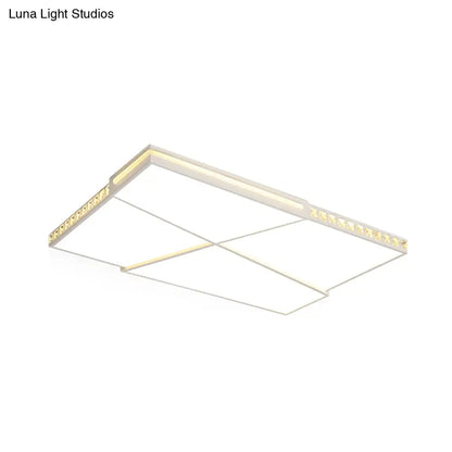 DecorBites™ DecorBites™ Modern K9 Crystal LED Flush Mount Ceiling Light with Remote Control Dimming, White Light - Available in Rectangle/Square, 16.5"/20.5"/35.5" Wide