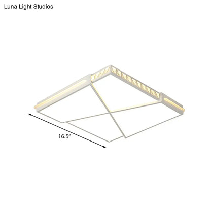 DecorBites™ DecorBites™ Modern K9 Crystal LED Flush Mount Ceiling Light with Remote Control Dimming, White Light - Available in Rectangle/Square, 16.5"/20.5"/35.5" Wide