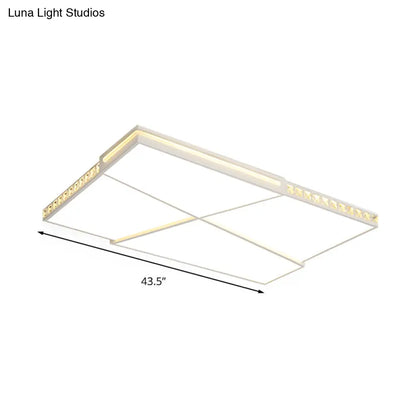 DecorBites™ DecorBites™ Modern K9 Crystal LED Flush Mount Ceiling Light with Remote Control Dimming, White Light - Available in Rectangle/Square, 16.5"/20.5"/35.5" Wide
