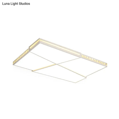 DecorBites™ DecorBites™ Modern K9 Crystal LED Flush Mount Ceiling Light with Remote Control Dimming, White Light - Available in Rectangle/Square, 16.5"/20.5"/35.5" Wide