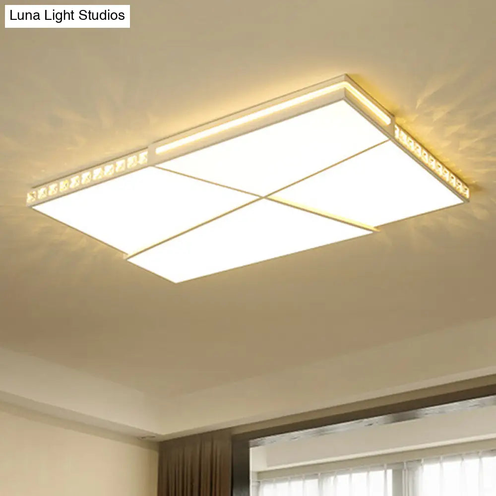DecorBites™ DecorBites™ Modern K9 Crystal LED Flush Mount Ceiling Light with Remote Control Dimming, White Light - Available in Rectangle/Square, 16.5"/20.5"/35.5" Wide