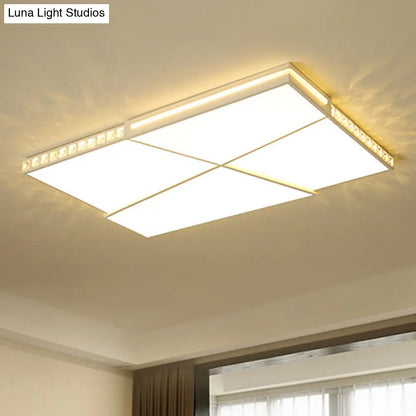 DecorBites™ DecorBites™ Modern K9 Crystal LED Flush Mount Ceiling Light with Remote Control Dimming, White Light - Available in Rectangle/Square, 16.5"/20.5"/35.5" Wide